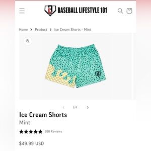 2 NWOT BASEBALL LIFESTYLE 101 SHORTS